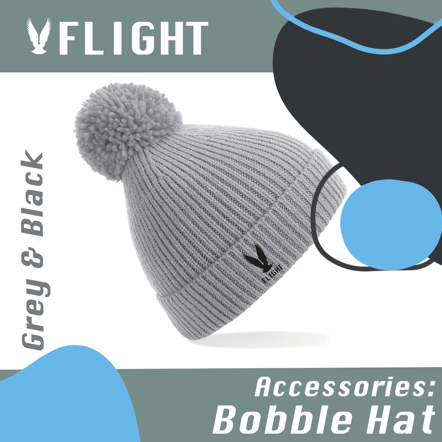 Flight Knit Ribbed Bobble Hat